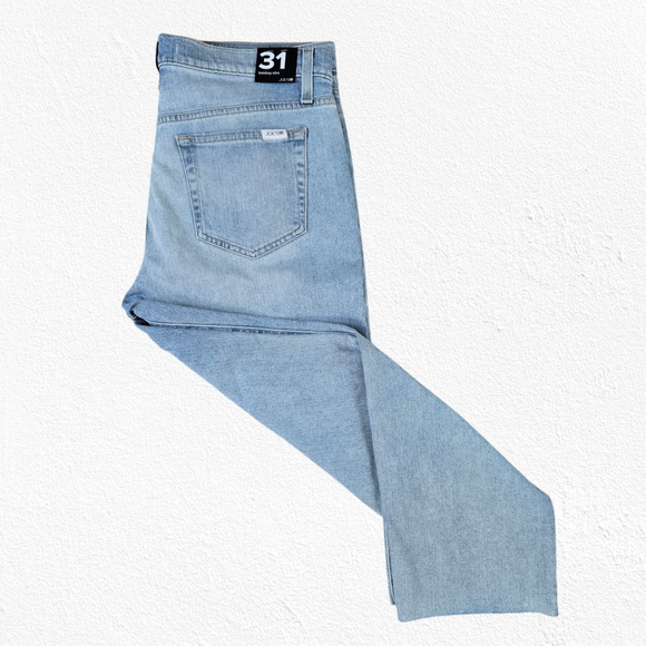 Joe's Jeans Light Wash Distressed Tomboy Slim Ankle Crop Straight Jeans Size 31 - Picture 11 of 13